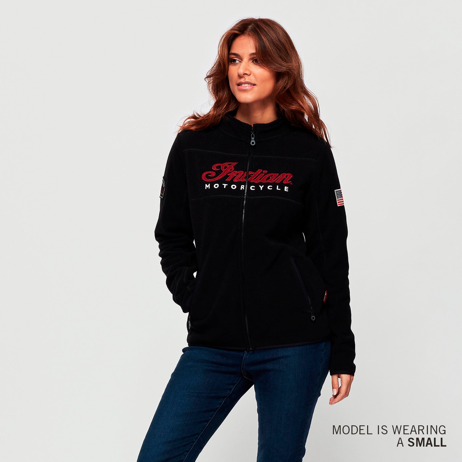 Women's Zip Thru Fleece, Black