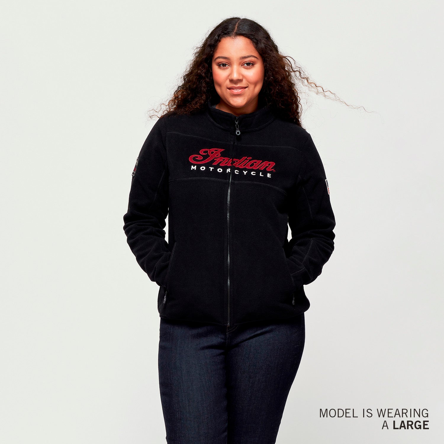 Women's Zip Thru Fleece, Black