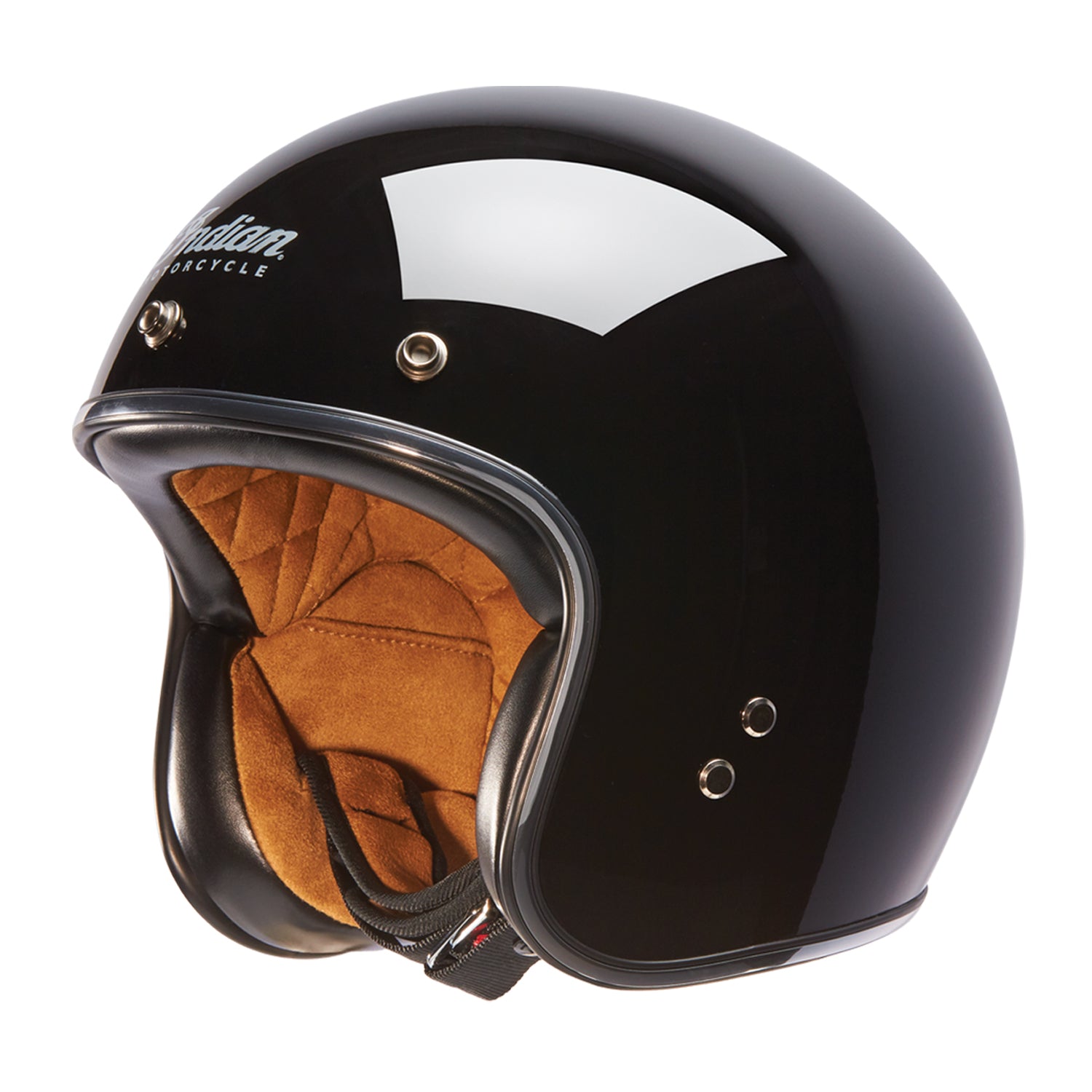 Open Face Retro Helmet, Gloss Black