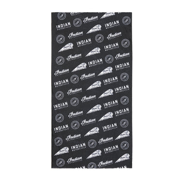 Icon Indian All Over Logo, Multifunctional Headwear, Black/White