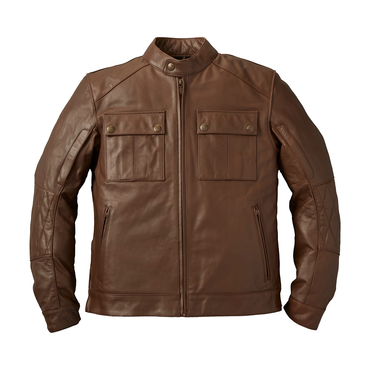 Men's Leather Getaway Riding Jacket with Removable Liner, Brown