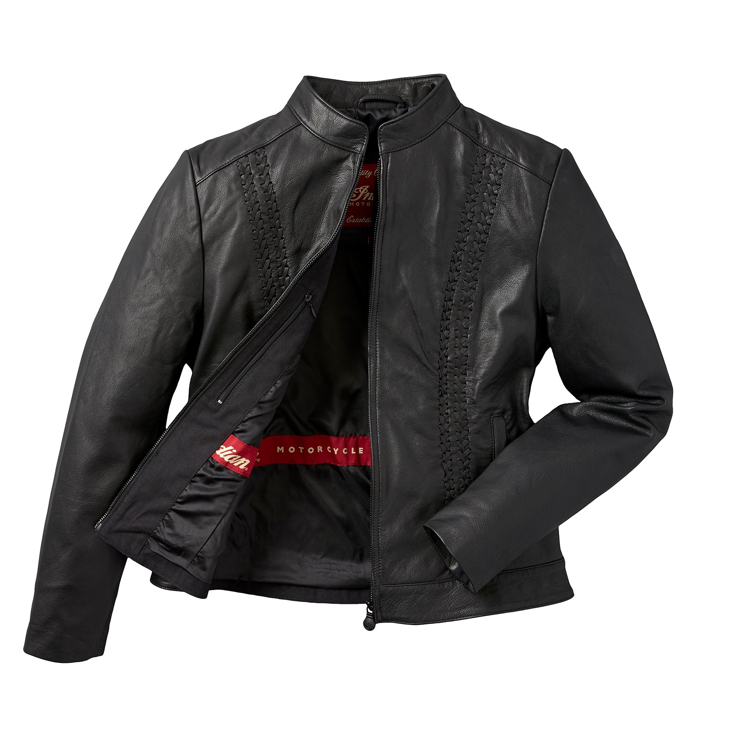 Women's Leather Charlotte Casual Jacket, Black