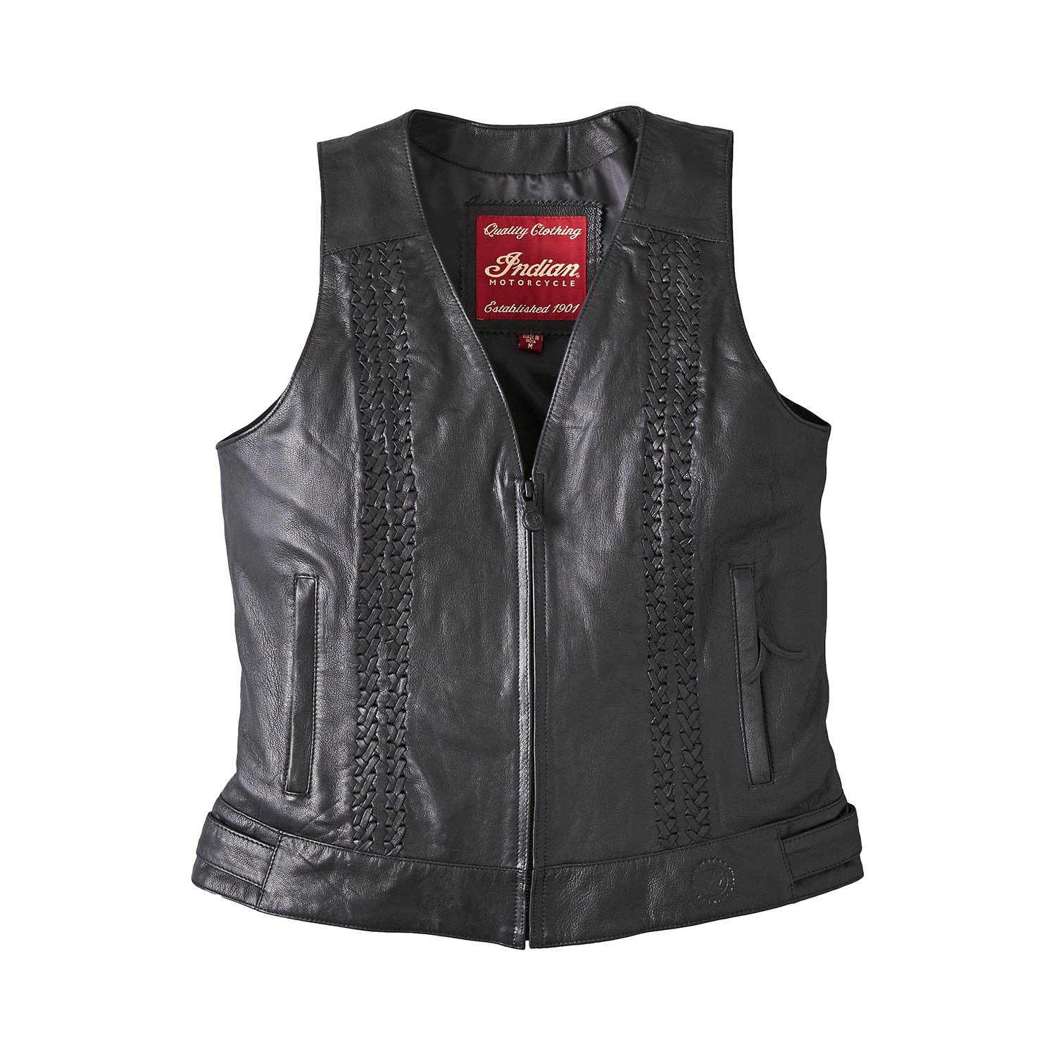 Women's Leather Charlotte Vest, Black