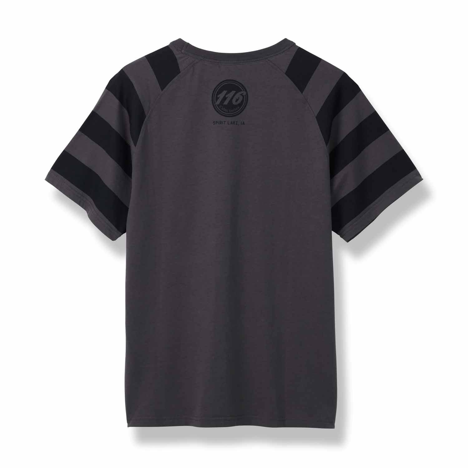Men's Chief Stripe Sleeve T-Shirt, Charcoal