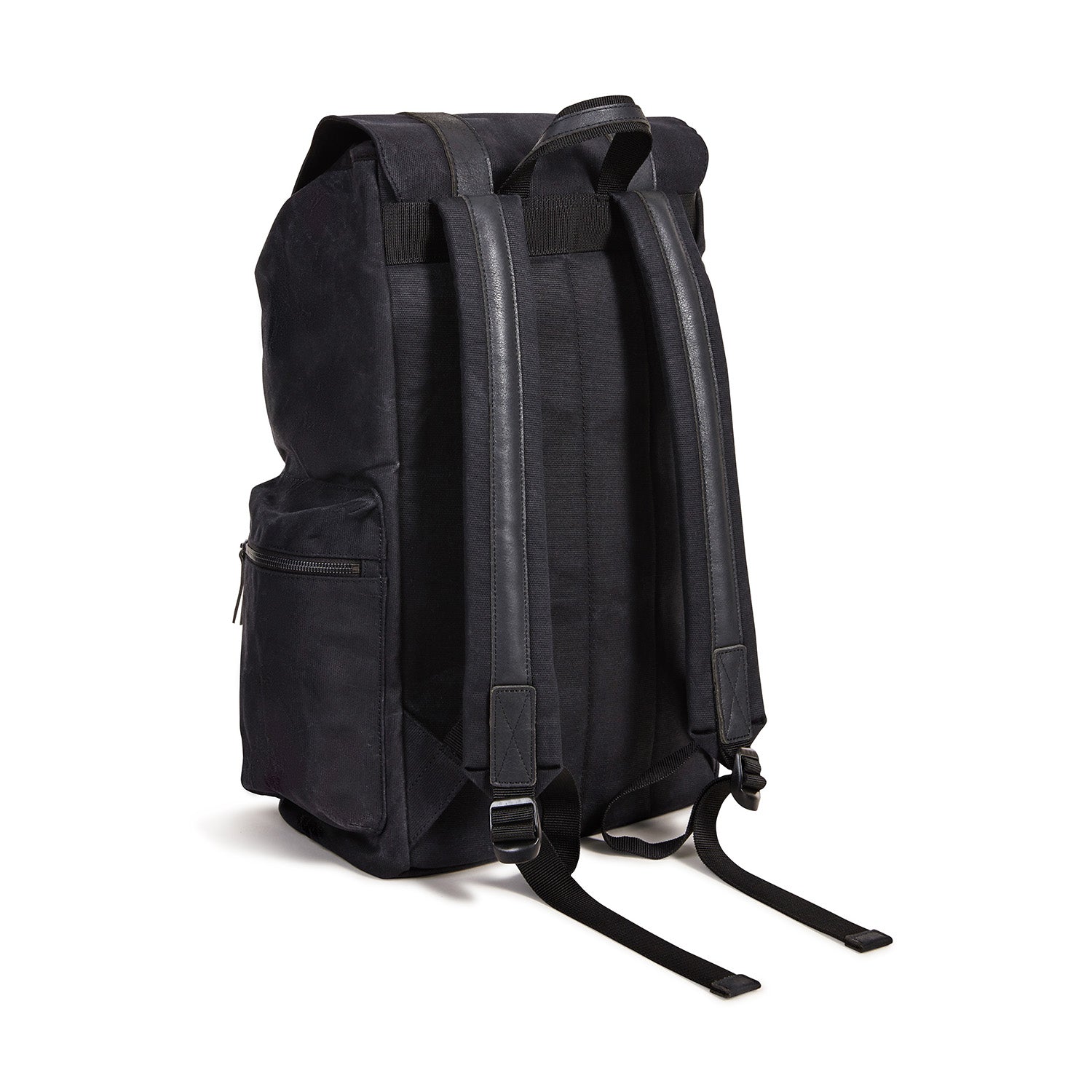 Waxed Canvas Backpack, Black