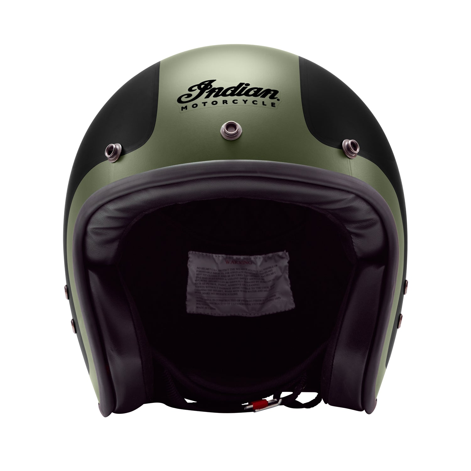 Open Face Helmet, Matte Black/Green