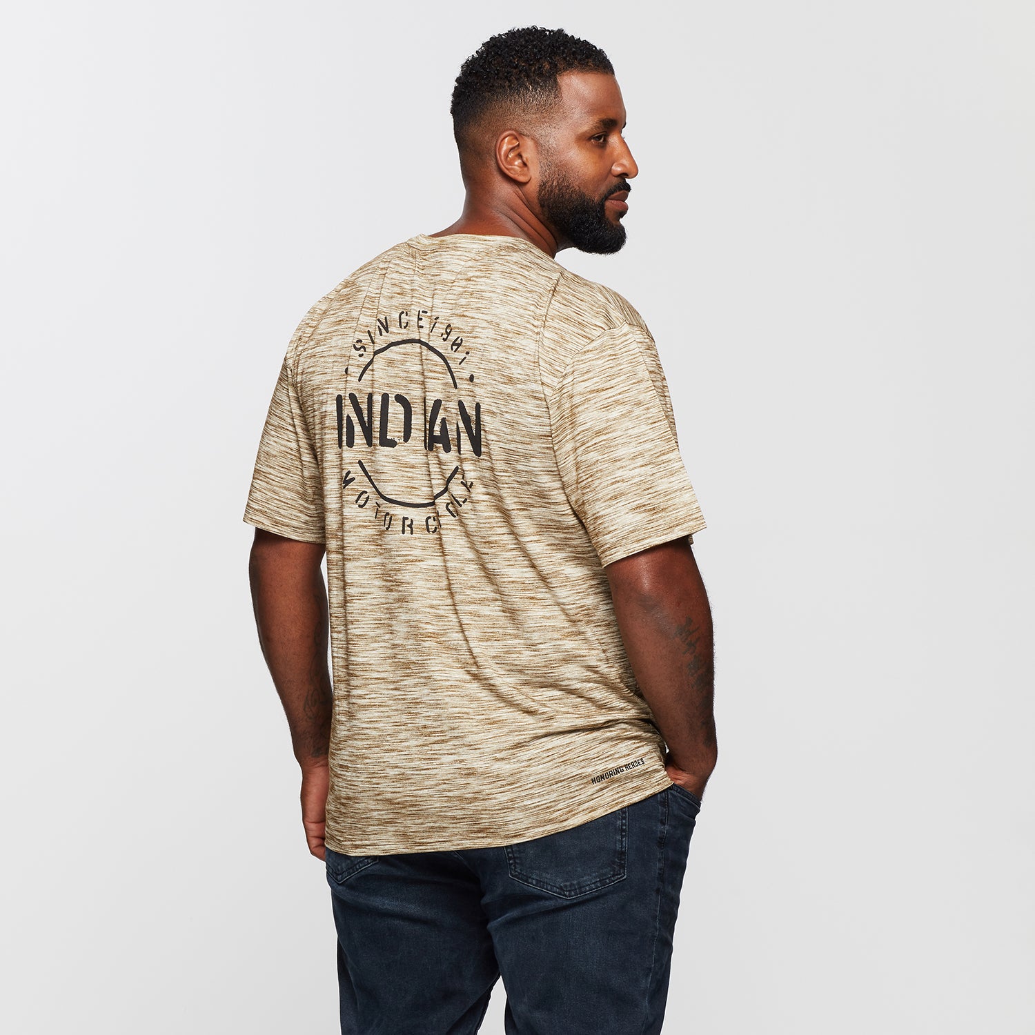 Men's Stencil Block Icon T-Shirt, Khaki