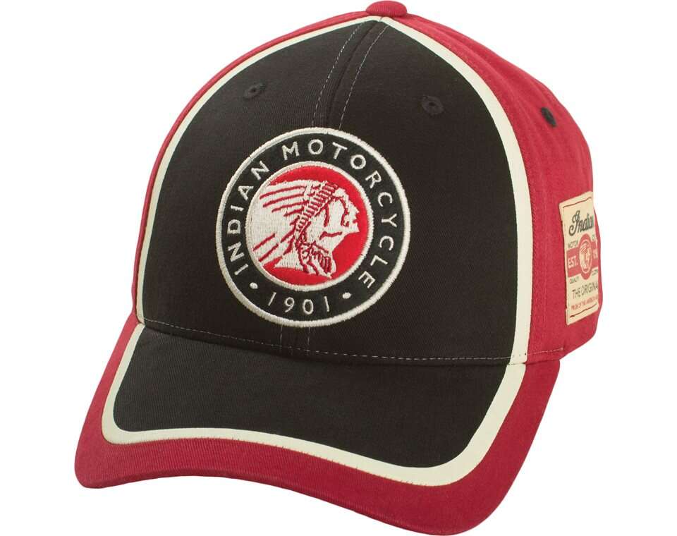 Circle Patch Hat, Red/Black