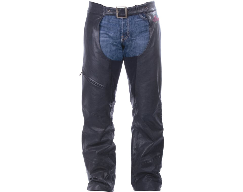 Men's Traditional Leather Chaps, Black