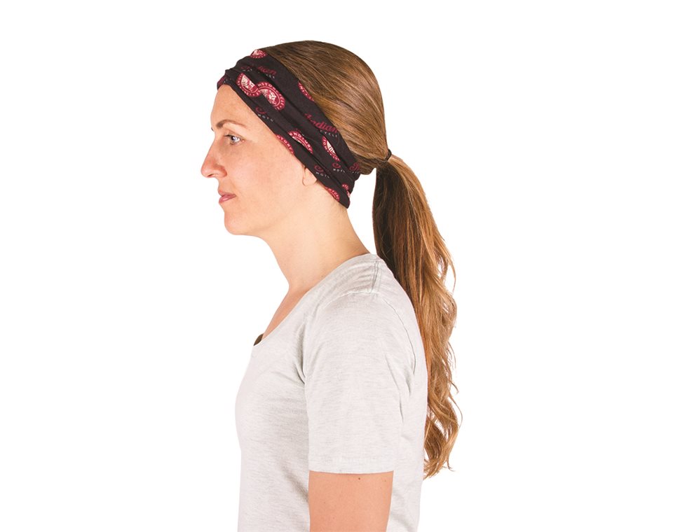 All Over Logo, Stretch Multifunctional Headwear, Black/Red