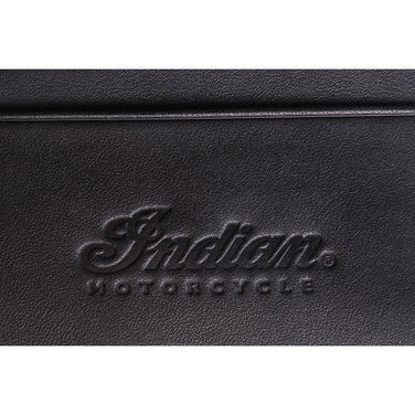 Leather Bi-Fold Wallet with Embossed Logo, Black
