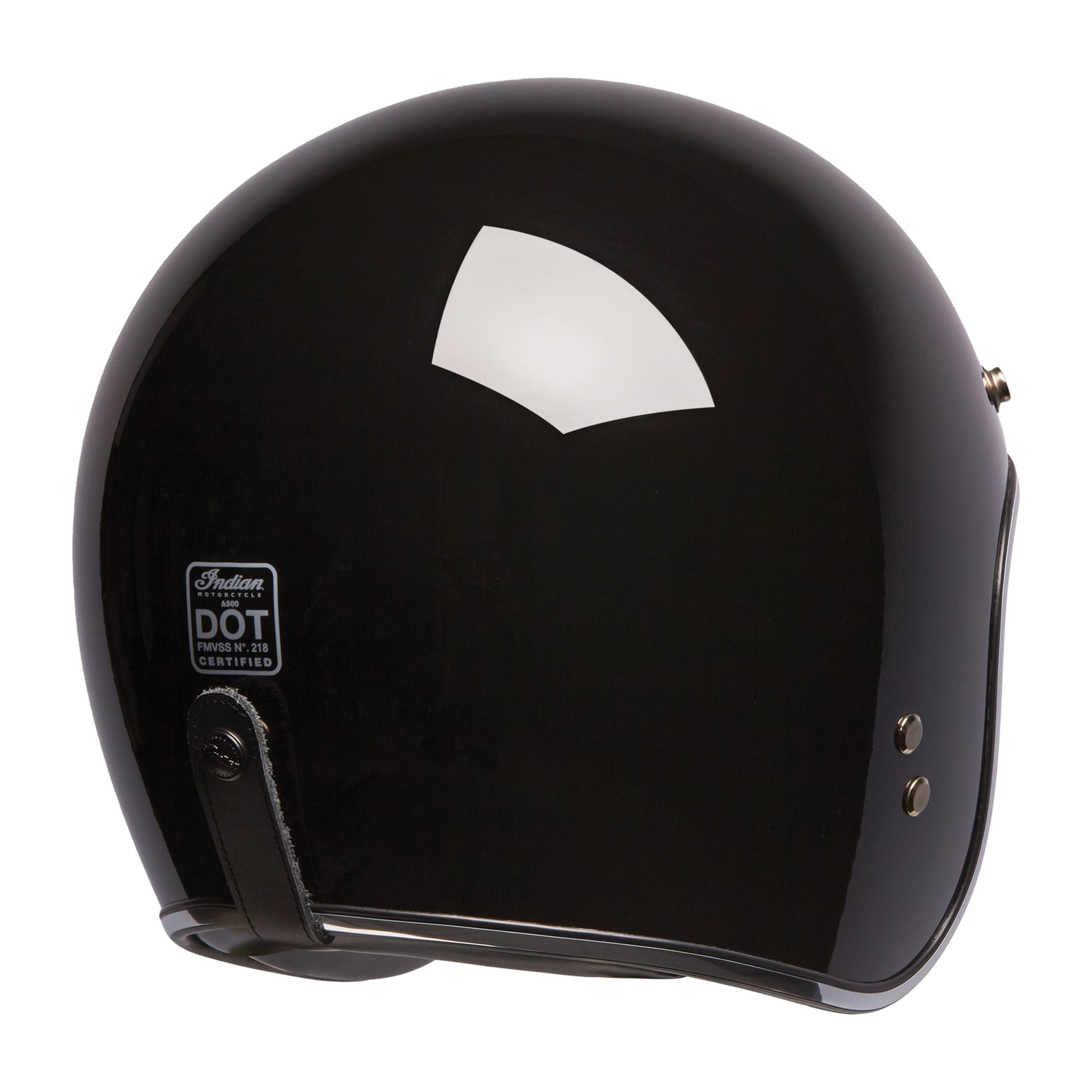 Open Face Retro Helmet, Gloss Black