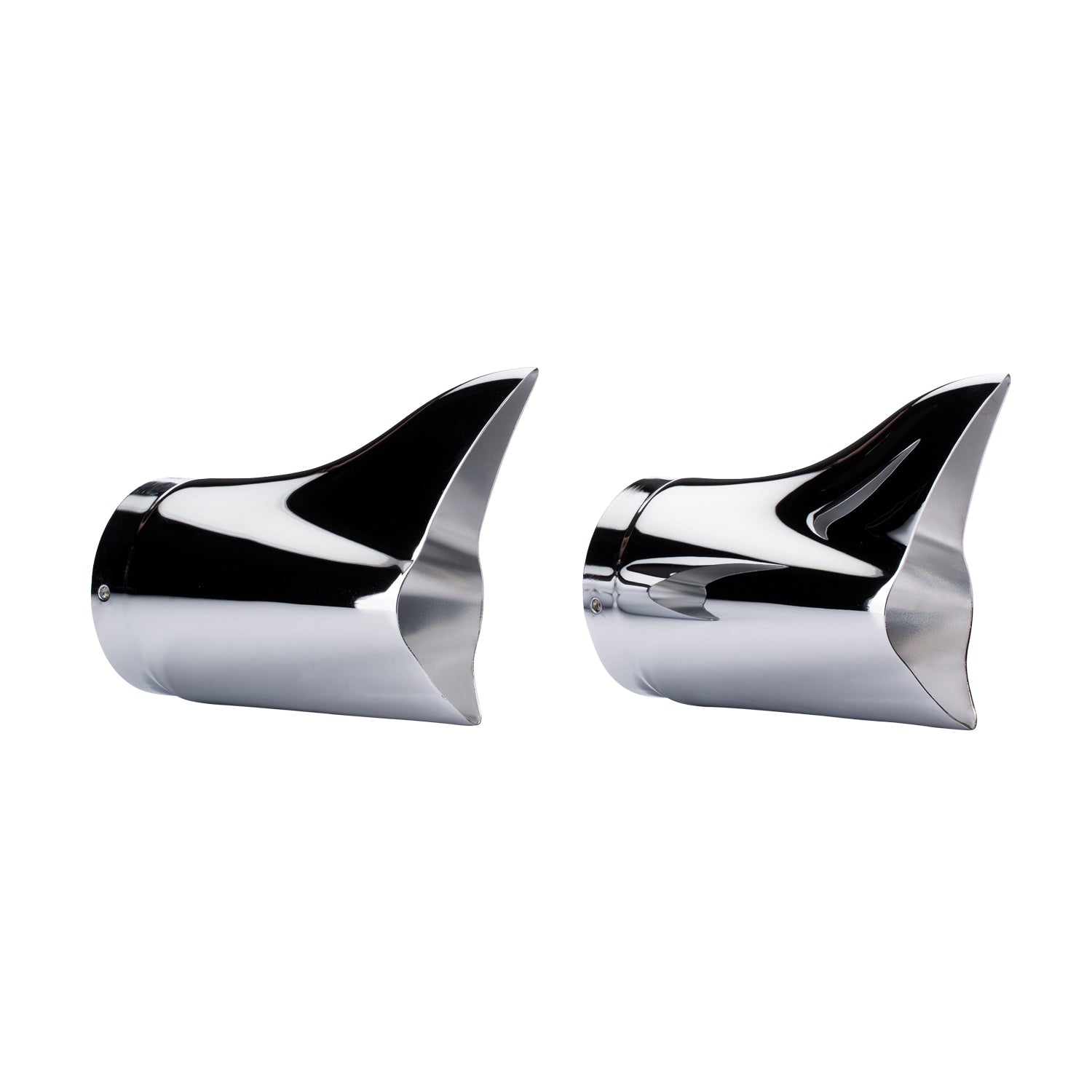 Fish Tail Exhaust Tips in Chrome, Pair