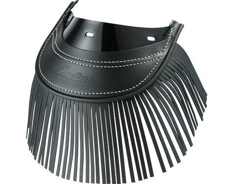 Genuine Leather Rear Mud Flap with Fringe, Black - 2879584-01