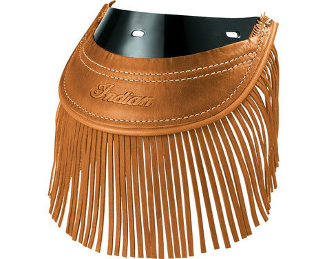 Genuine Leather Rear Mud Flap with Fringe, Desert Tan - 2879584-05