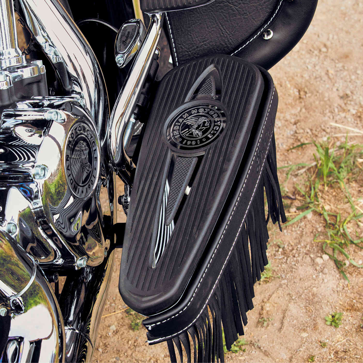 Headdress Rider Floorboard Pads in Polished, Pair