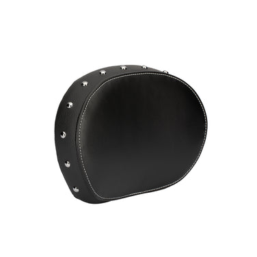 Genuine Leather Passenger Backrest Pad, Black with Studs