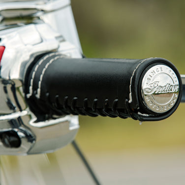 Genuine Leather Handlebar Grip Wraps in Black, Pair