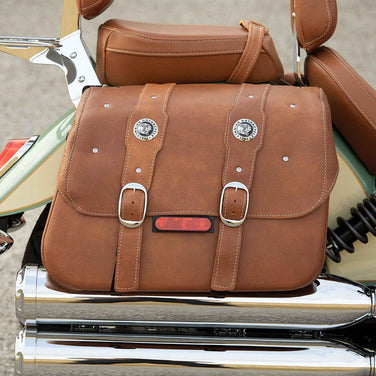 Genuine Leather Saddlebags, Desert Tan