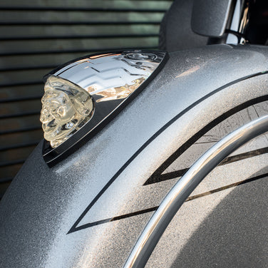 Front Fender Headdress Light Kit, Chrome - 2880665-156