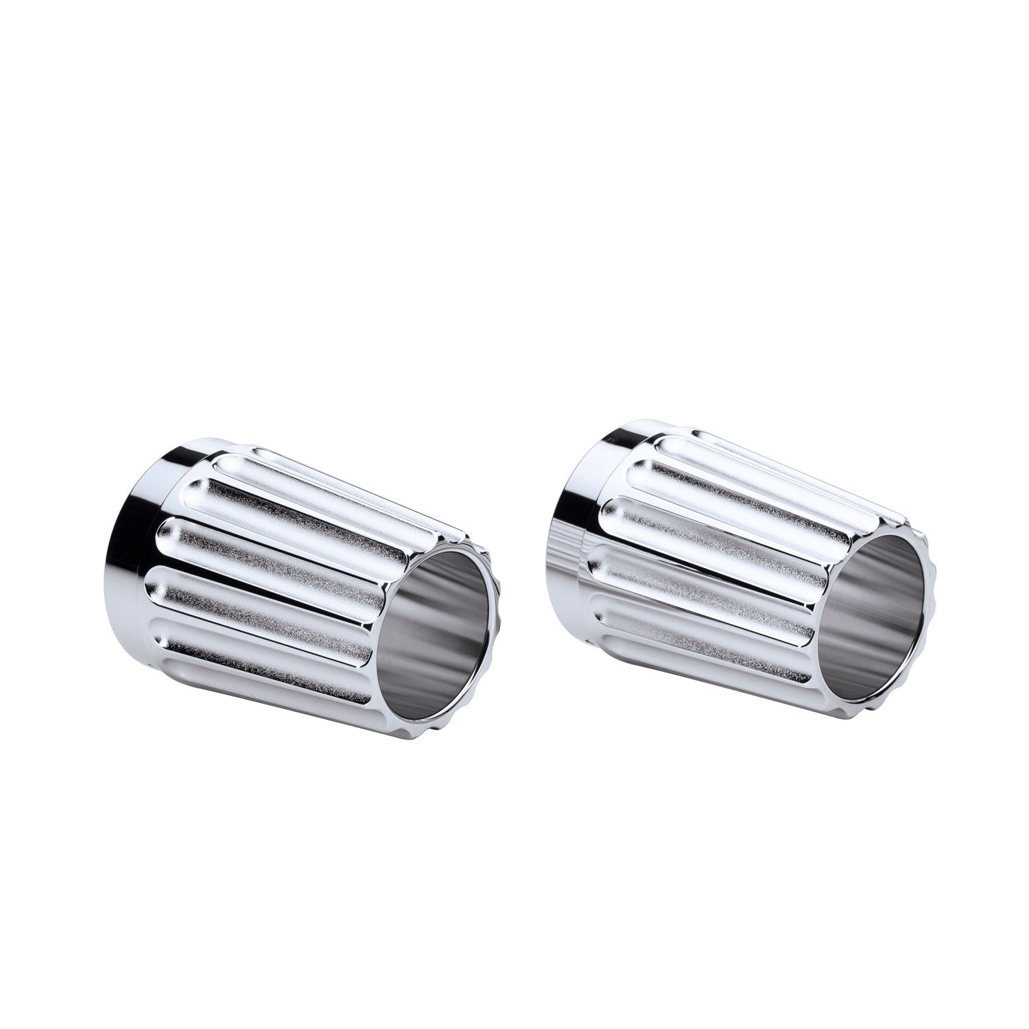 Grooved Exhaust Tips in Chrome, Pair