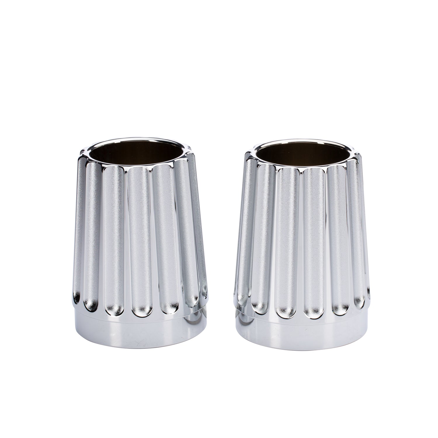 Grooved Exhaust Tips in Chrome, Pair