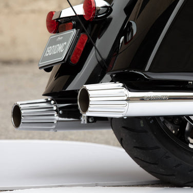 Grooved Exhaust Tips in Chrome, Pair