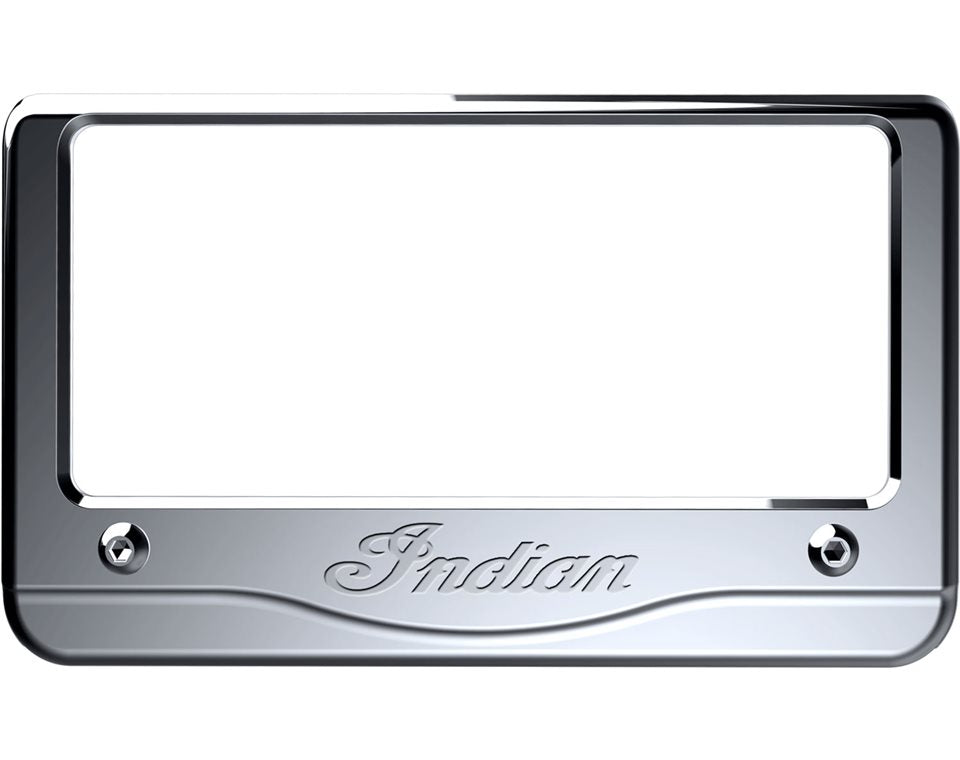 Billet Aluminum Script License Plate Frame, Chrome - 2880800-156