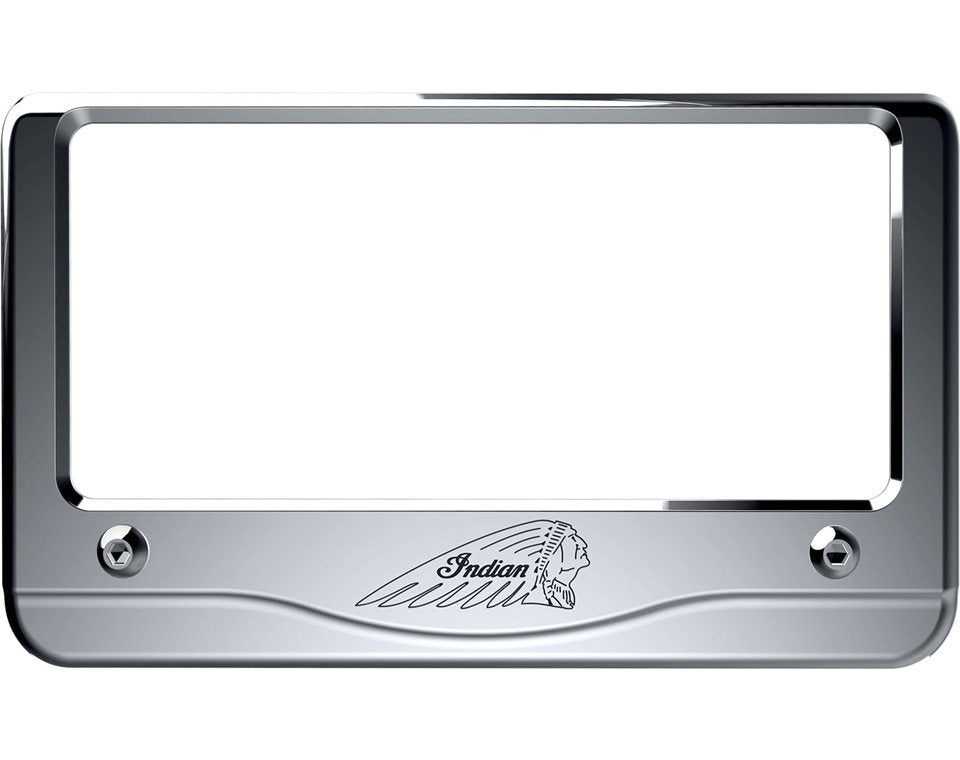 Billet Aluminum Headdress License Plate Frame, Chrome - 2880801-156