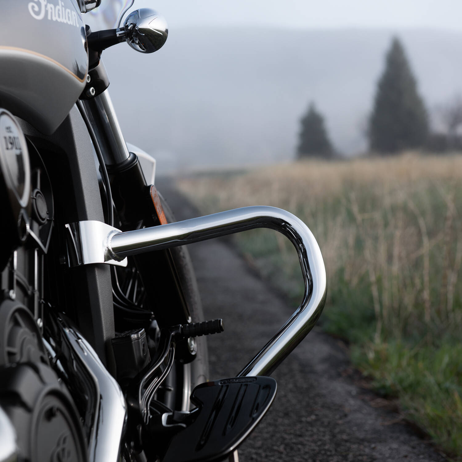 Steel Front Highway Bars in Chrome, Pair