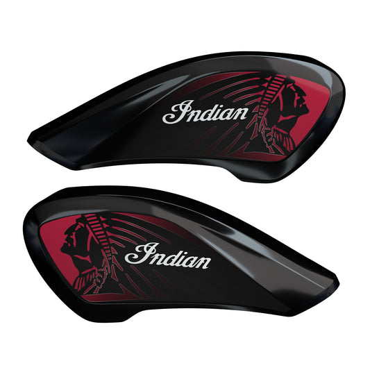Tank Covers in Gloss Black with Graphics, Pair