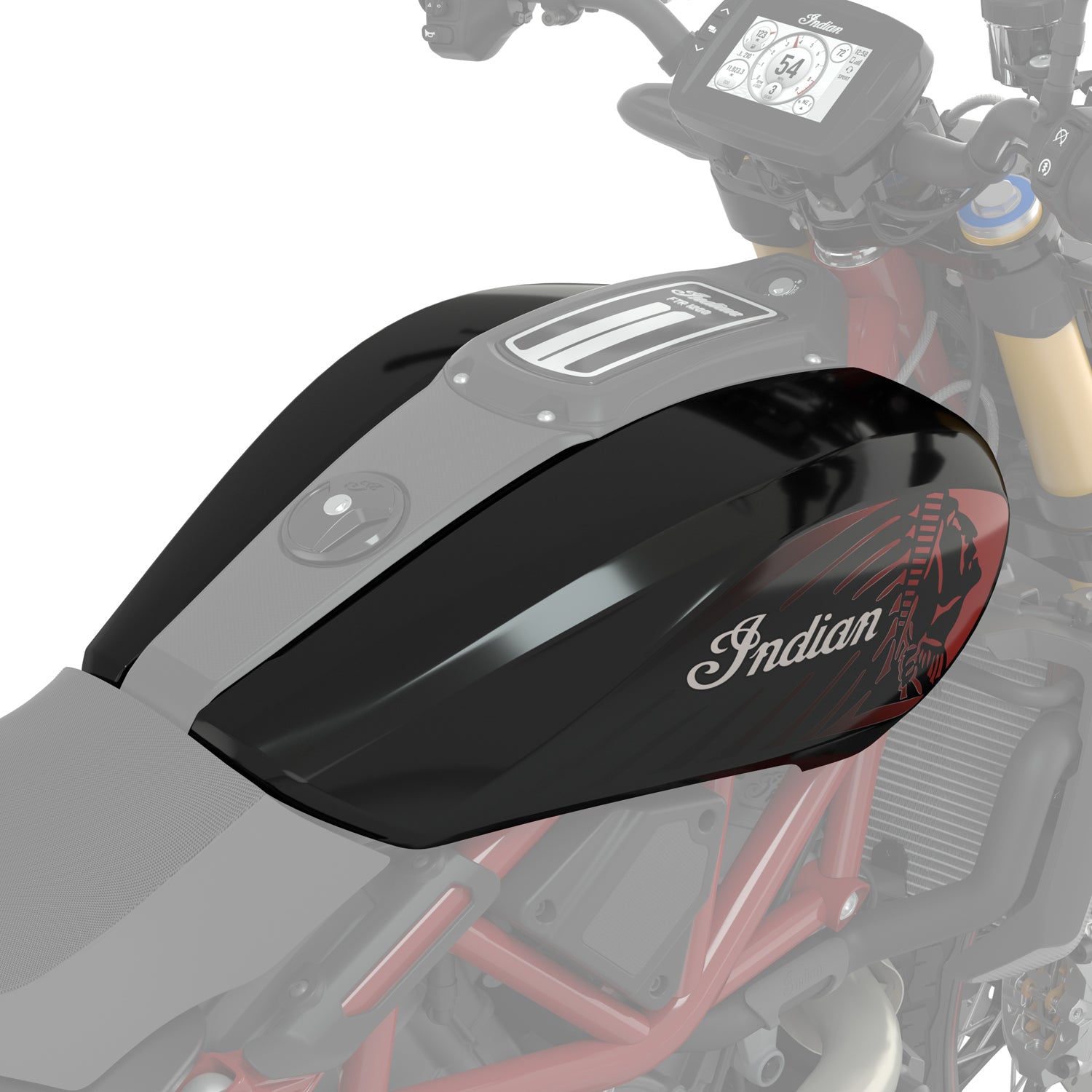 Tank Covers in Gloss Black with Graphics, Pair