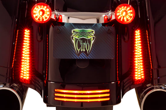 Filler Panel Lights for '14-up Street Glides & Road Glides, All Red LEDs with Red Lenses