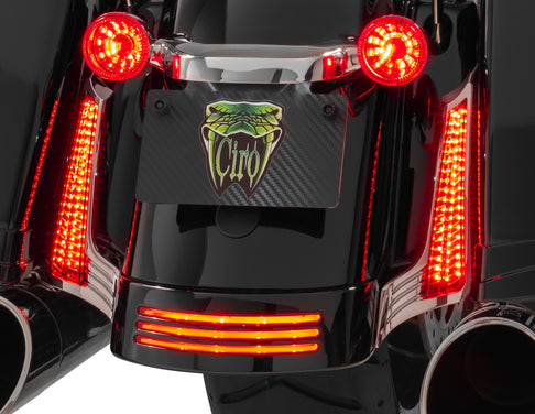 Filler Panel Lights for '14-up Street Glides & Road Glides, All Red LEDs with Red Lenses