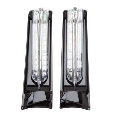 Filler Panel Lights for '14-up Ultras & Road Kings, Black - All Red LEDs with Clear Lenses