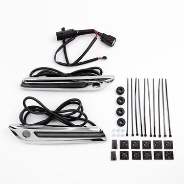 LED Lighted Saddlebag Hinge Covers, Light Smoke Lenses, Chrome