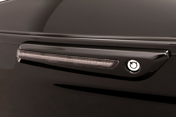 LED Lighted Saddlebag Hinge Covers, Light Smoke Lenses, Black