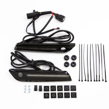 LED Lighted Saddlebag Hinge Covers, Light Smoke Lenses, Black