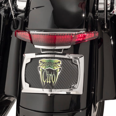 Latitude Tail Light & License Plate Mount, Red LEDs, Red Lens, Chrome