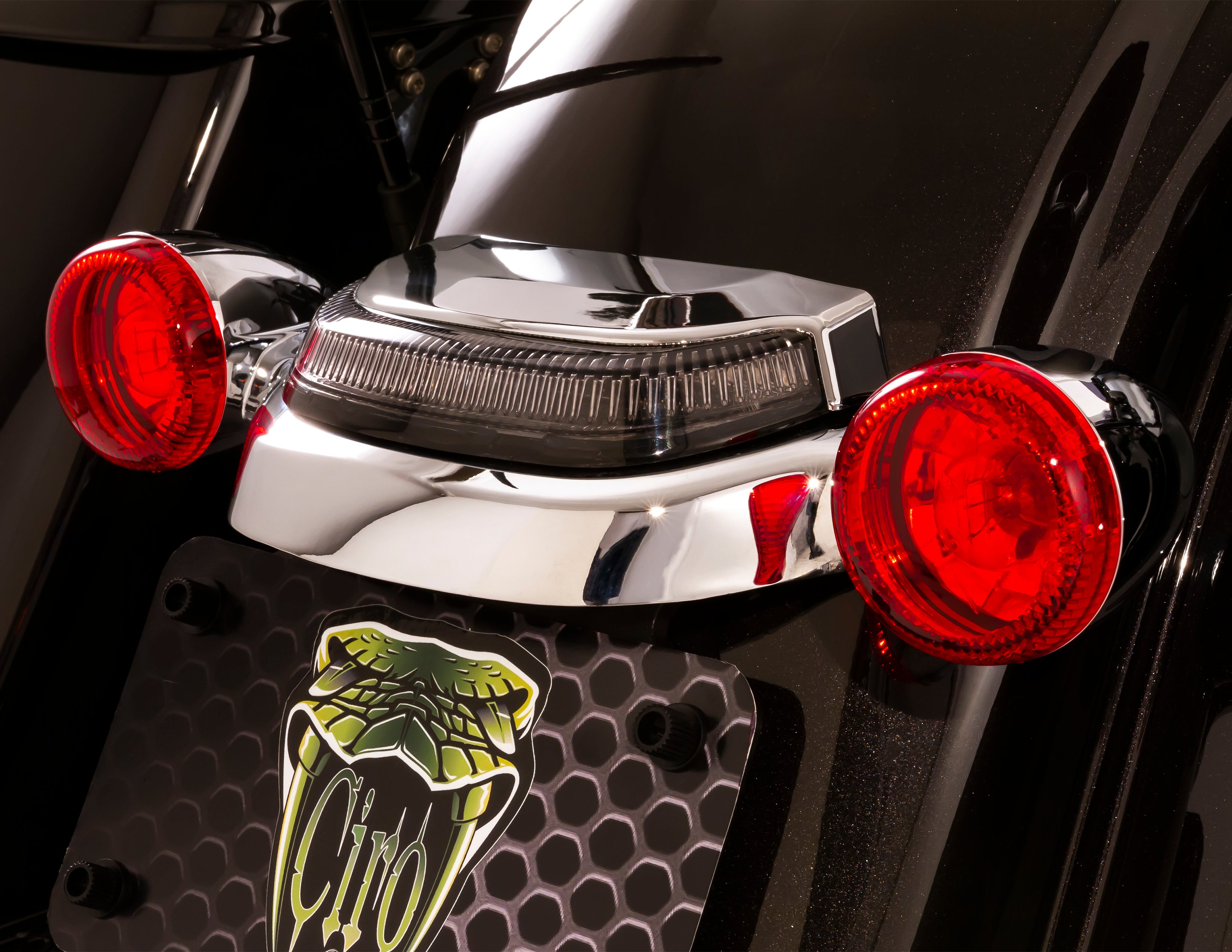 Crown Tail Light with Lightstrike Technology, Light Smoke Lens, Chrome