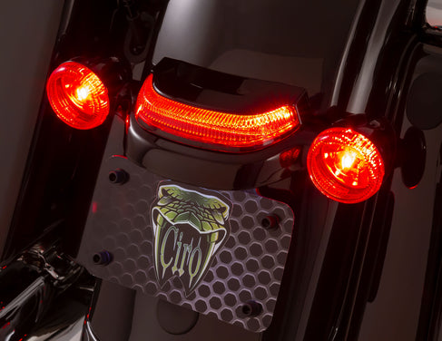 Crown Tail Light with Lightstrike Technology, Light Smoke Lens, Black