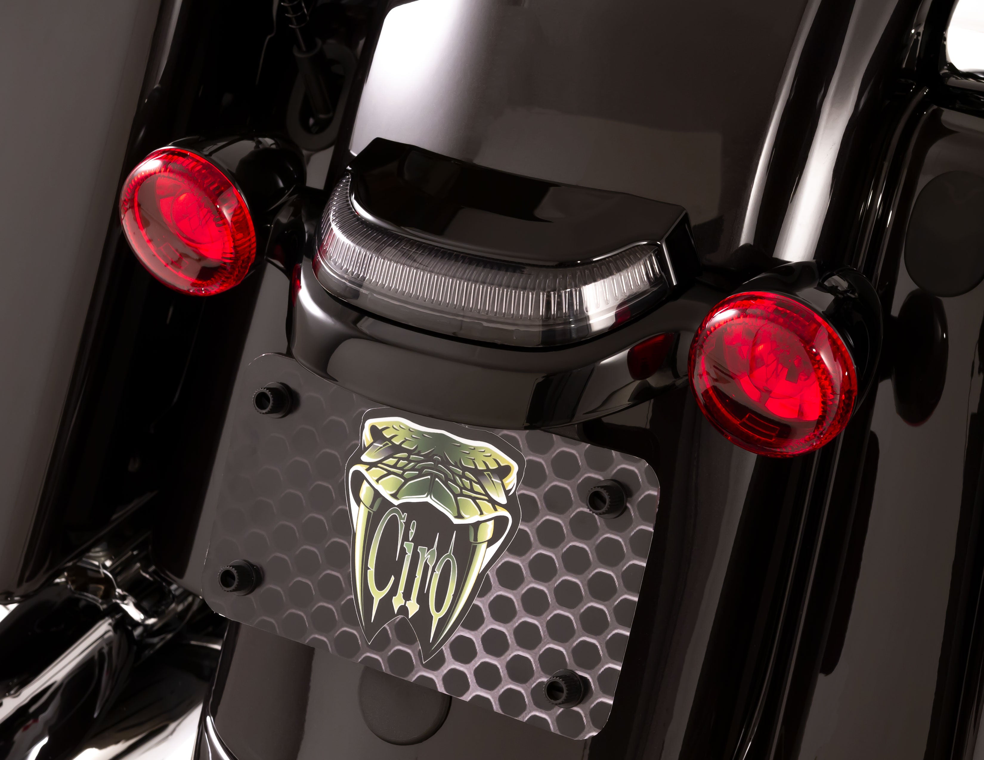 Crown Tail Light with Lightstrike Technology, Light Smoke Lens, Black