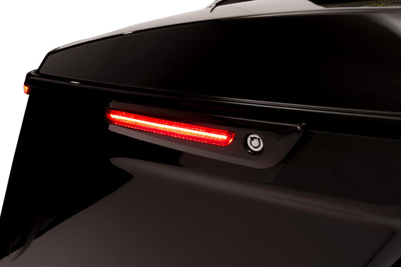 LED Lighted Saddlebag Hinge Covers, Red Lenses, Black