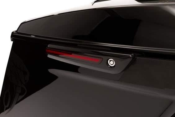 LED Lighted Saddlebag Hinge Covers, Red Lenses, Black