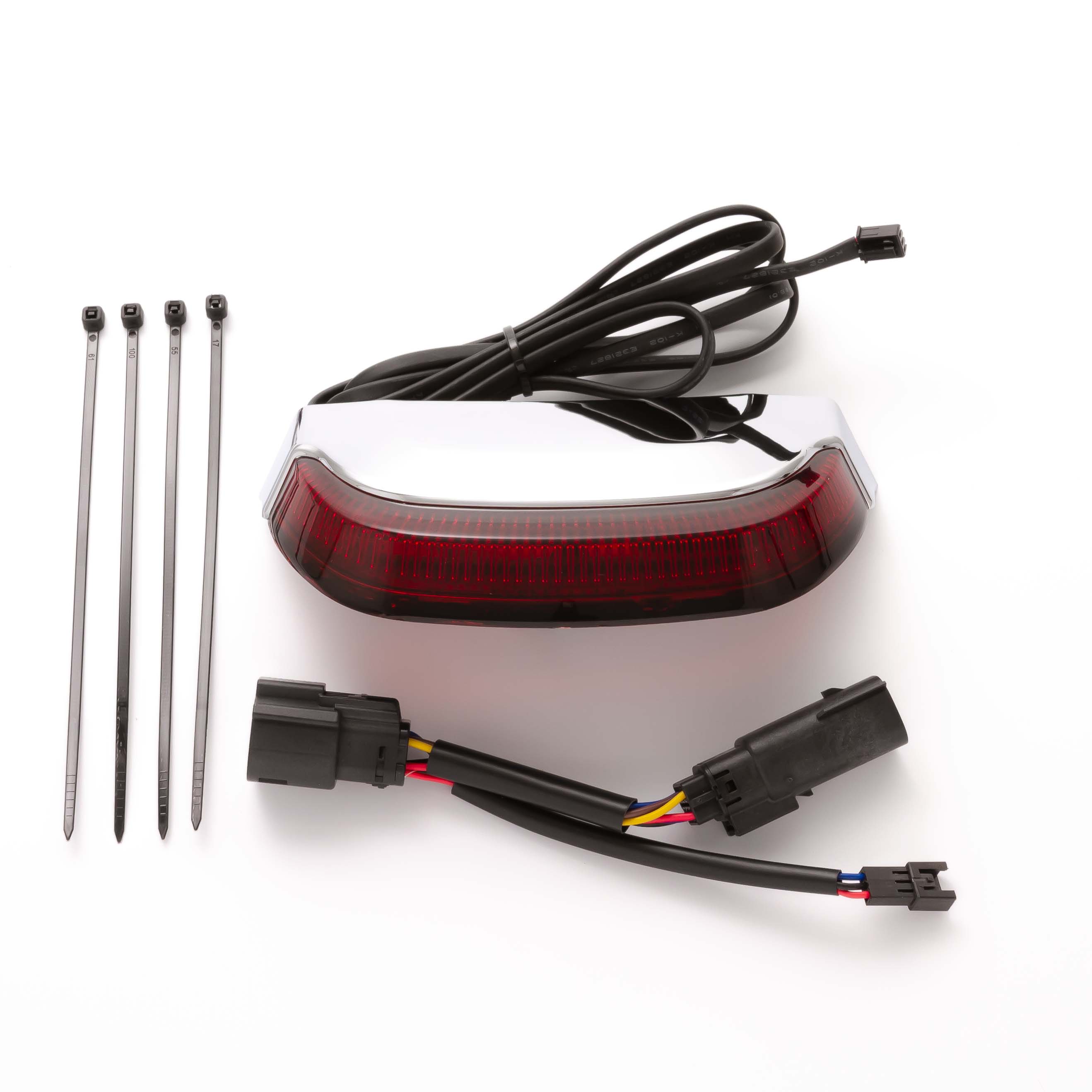 Crown Tail Light with Lightstrike Technology, Red Lens, Chrome