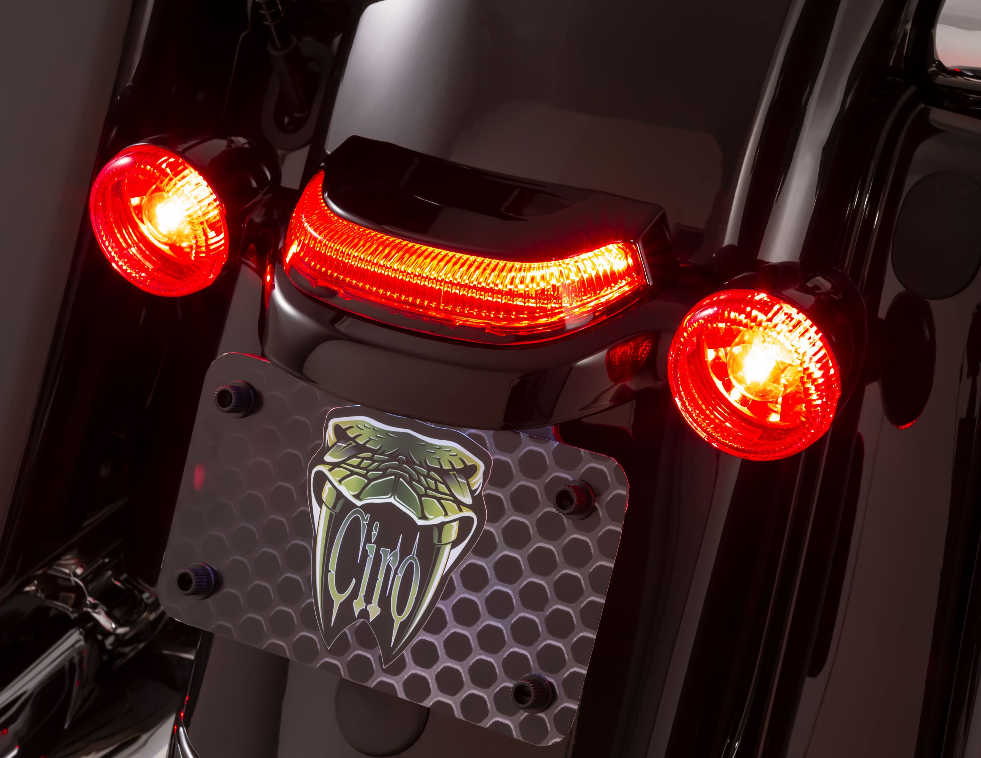 Crown Tail Light with Lightstrike Technology, Red Lens, Black