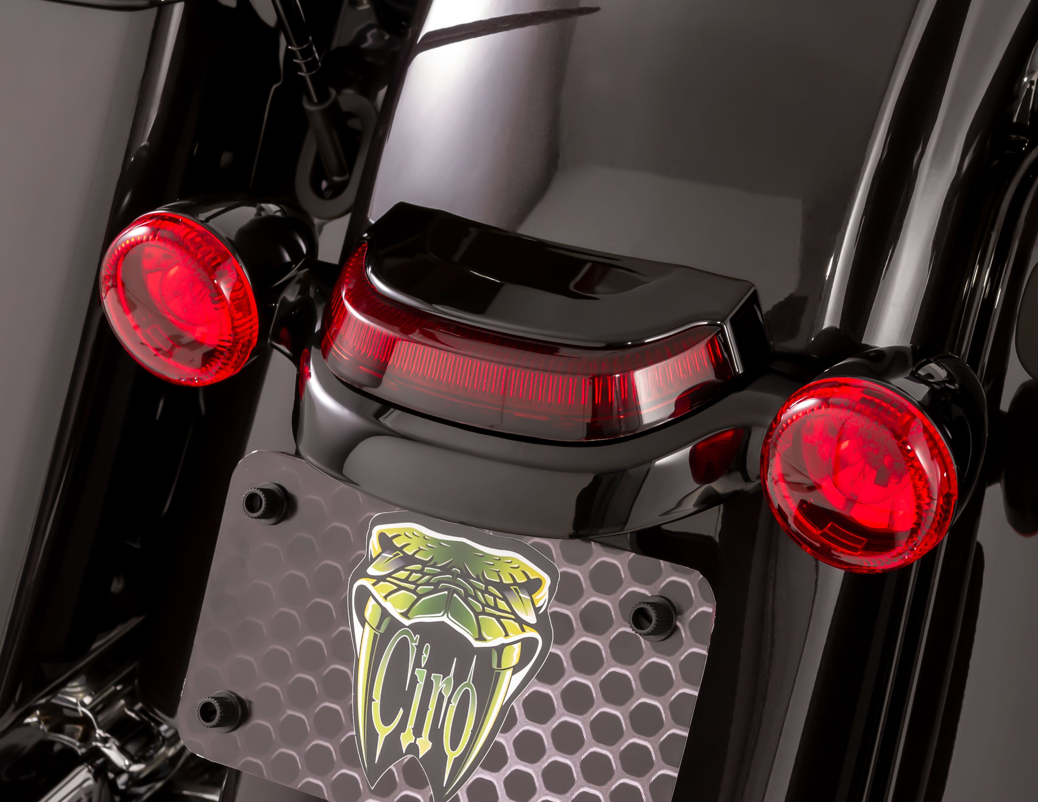Crown Tail Light with Lightstrike Technology, Red Lens, Black
