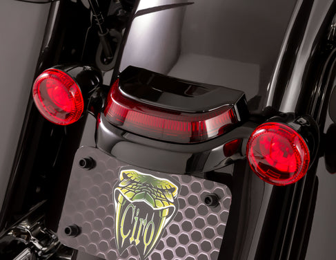 Crown Tail Light with Lightstrike Technology, Red Lens, Black