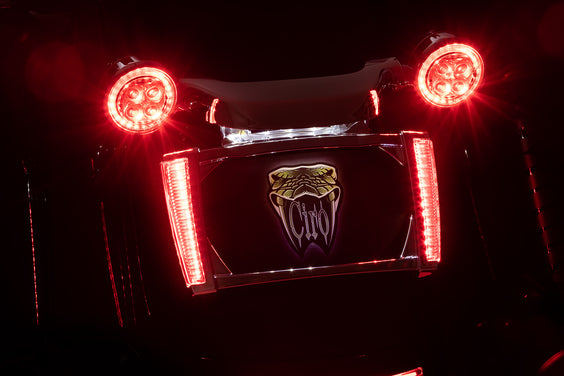 LED Lighted License Plate Frame, Light Smoke Lens, Chrome