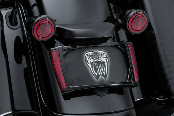 LED Lighted License Plate Frame, Red Lens, Black